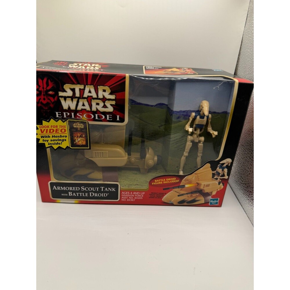 1999 Star Wars Episode I Armored Scout Tank with Battle Droid Hasbro 84367 NIB